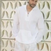 Armani Laced Hoodie Pullover Top|Blanco By Nature Discount